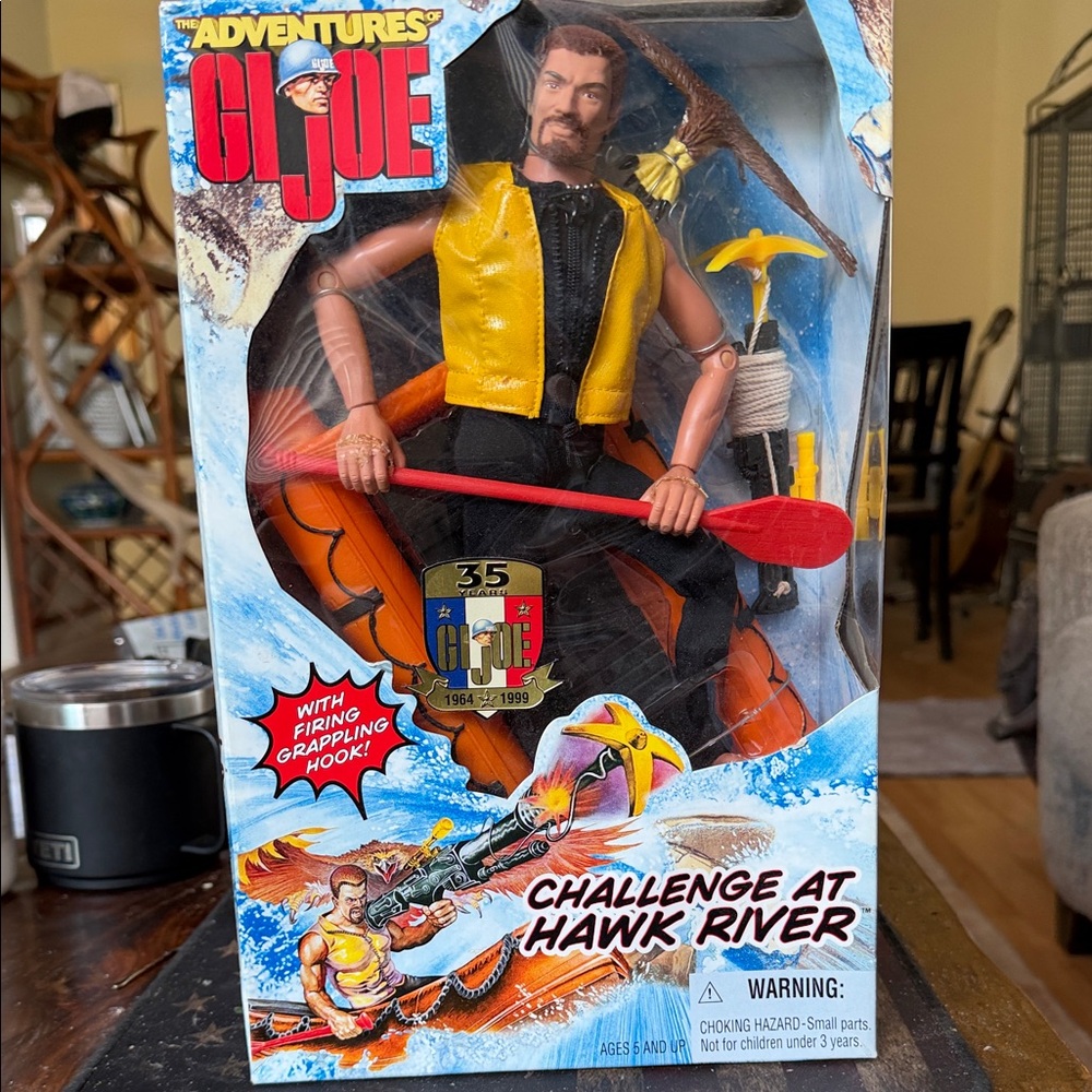 Hasbro G.I. Joe River Rescue Figure with Yellow Vest and Red Paddle